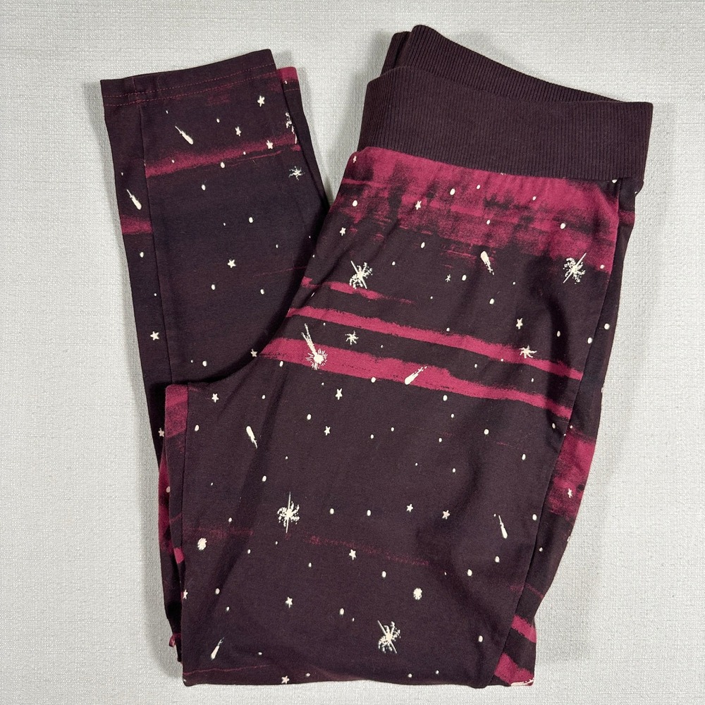 Torrid Leggings Womens Plus 2 Burgundy Black Excellent Celestial Star Print